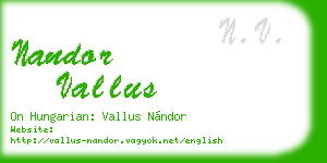 nandor vallus business card