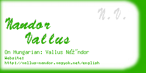 nandor vallus business card